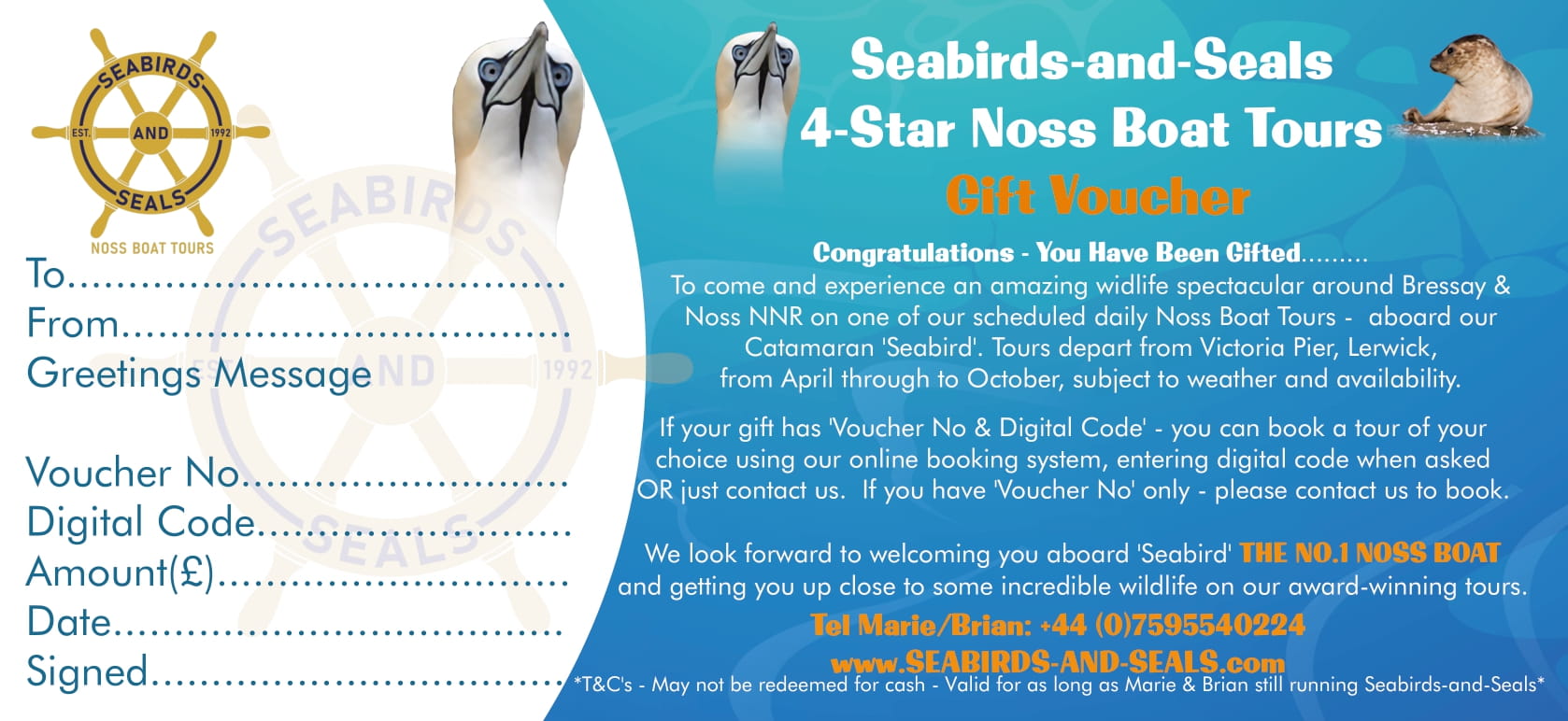 Gift Voucher - Seabirds-and-Seals